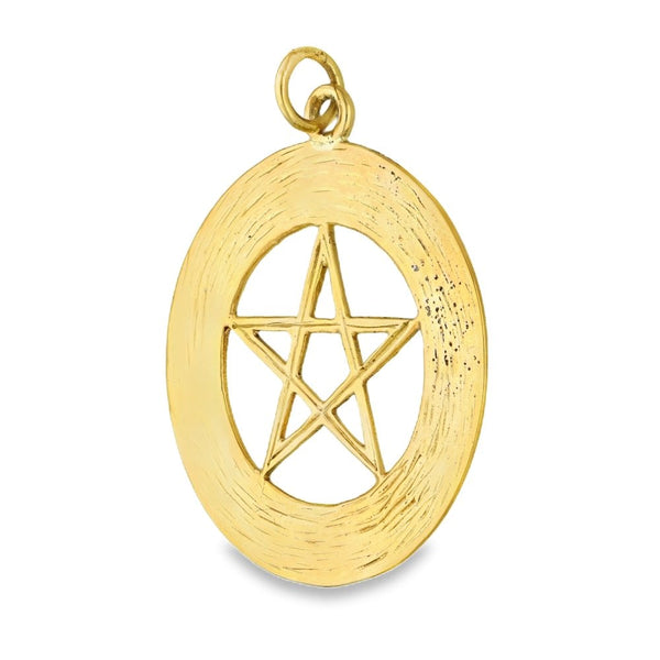 9ct Yellow Gold 5-Pointed Star Pendant - 31x35x1mm - 5.1g
