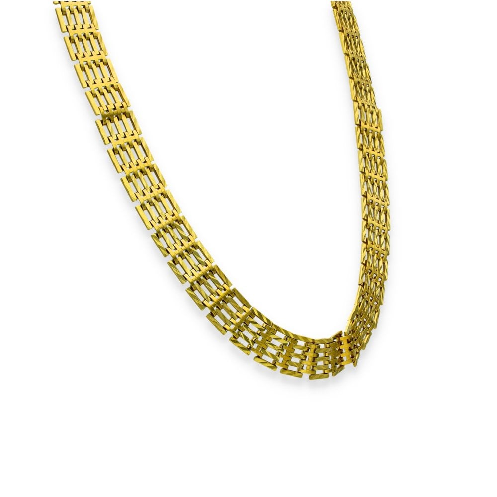 9ct Yellow Gold 5 Bar Gate Necklet - 18" - 28.2g
