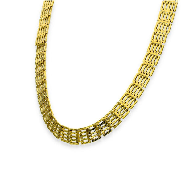 9ct Yellow Gold 5 Bar Gate Necklet - 18" - 28.2g