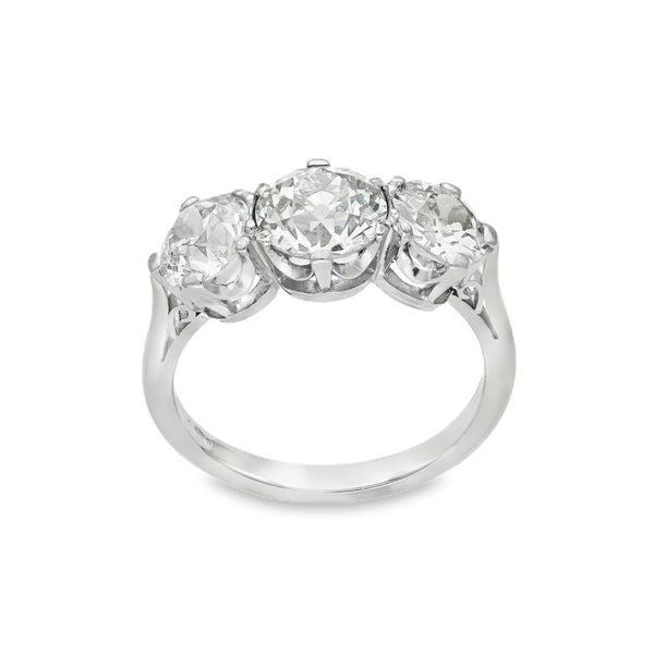 950 Platinum Diamond Trilogy Ring - Size M½ - 3.42ct