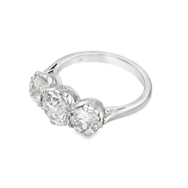 950 Platinum Diamond Trilogy Ring - Size M½ - 3.42ct