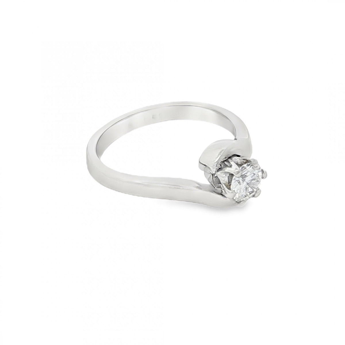 950 Platinum Diamond Twist Engagement Ring - Size I - 0.30ct