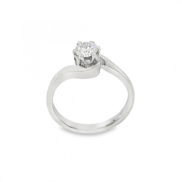 950 Platinum Diamond Twist Engagement Ring - Size I - 0.30ct