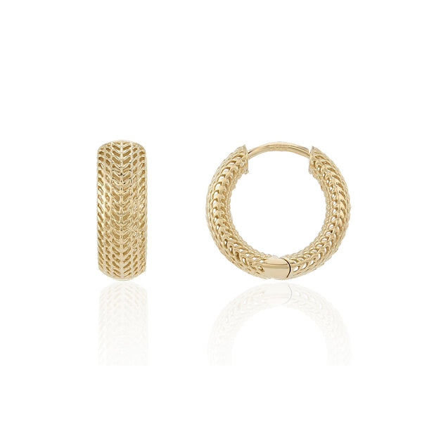 9ct Yellow Gold Filigree Hoop Earrings - 15x14x5mm - 2.0g