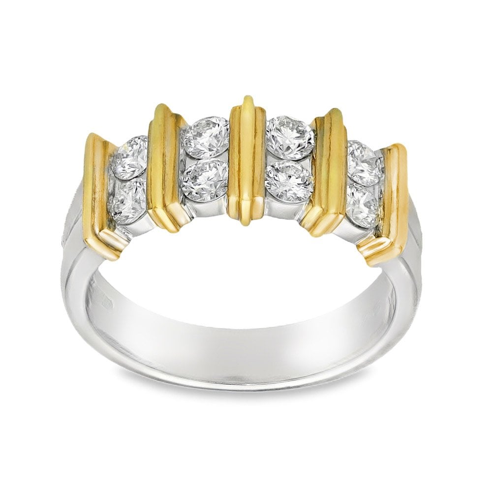 Ladies 18ct White Gold 0.75ct Diamond Set Band Ring - Size N