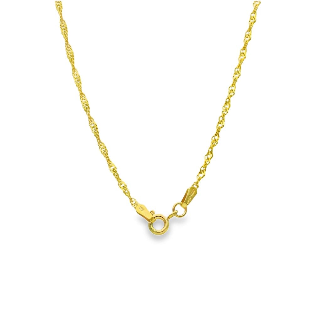 9ct Yellow Gold Feather Engraved Locket & Necklace - 29x42x4mm
