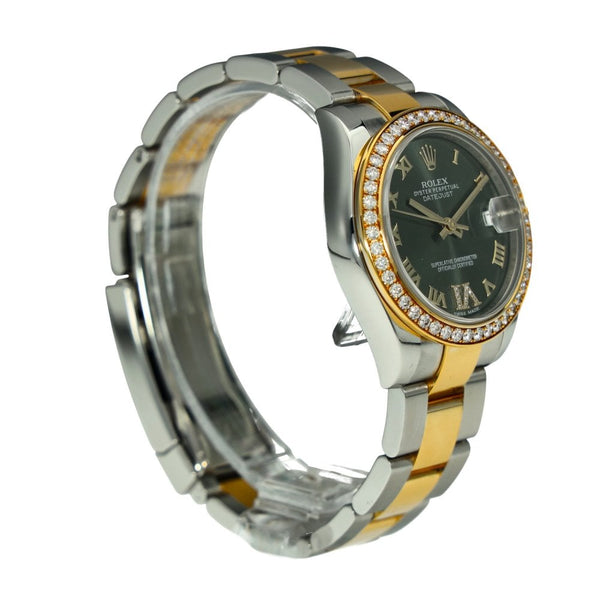 Lady-Datejust 178383 - Olive Green Dial - Diamond Bezel - 2015