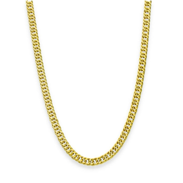 9ct Yellow Gold Hollow Double Curb Chain - 20" - 7.9g
