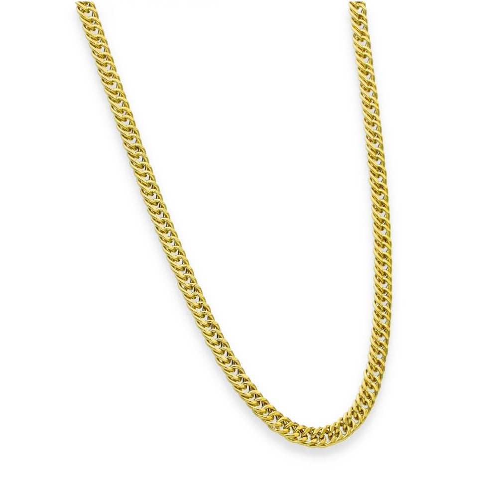 9ct Yellow Gold Hollow Double Curb Chain - 20" - 7.9g
