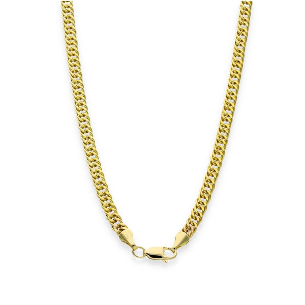 9ct Yellow Gold Hollow Double Curb Chain - 20" - 7.9g