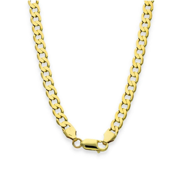 9ct Yellow Gold Flat Curb Chain - 20" - 21.0g