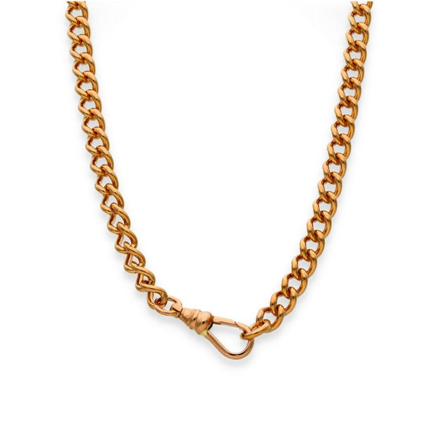 9ct Rose Gold Albert Chain - 25" - 46.9g