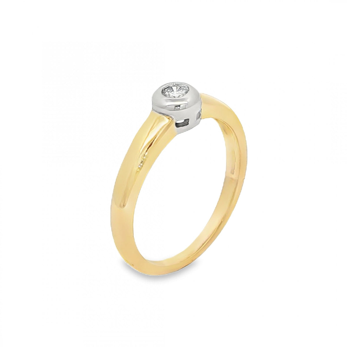 9ct Yellow Gold Diamond Engagement Ring - Size N - 0.10ct
