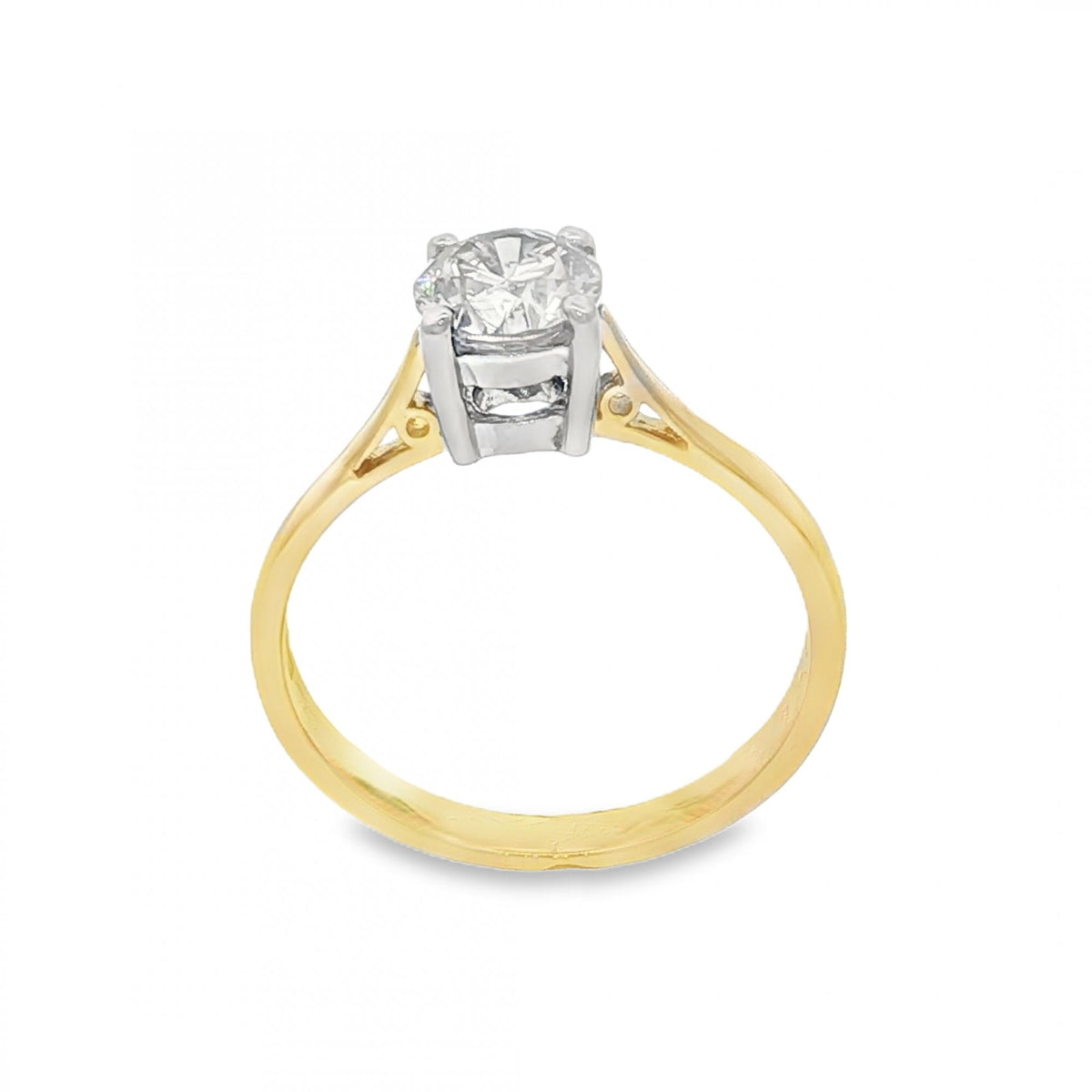 18ct Yellow Gold Diamond Engagement Ring - Size O½ - 1.04ct