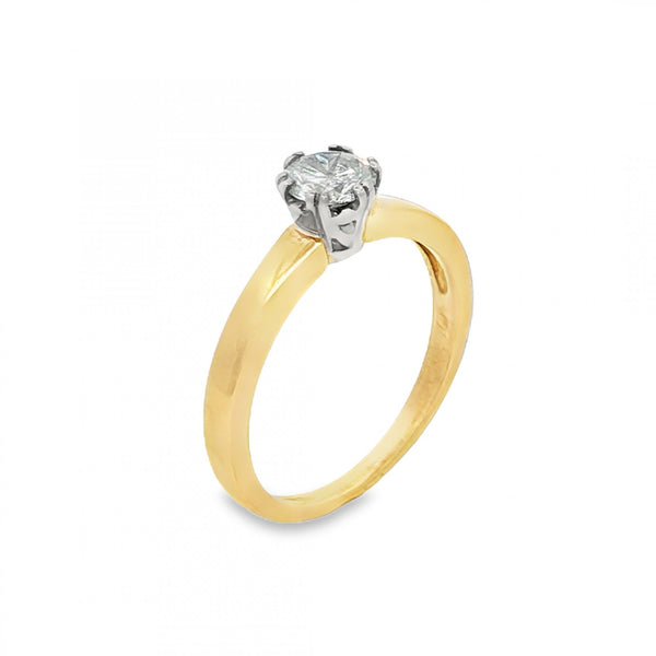 18ct Yellow Gold Diamond Engagement Ring - Size M - 0.49ct