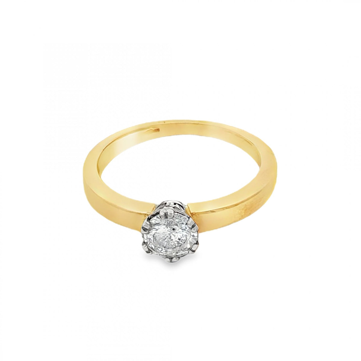 18ct Yellow Gold Diamond Engagement Ring - Size M - 0.49ct