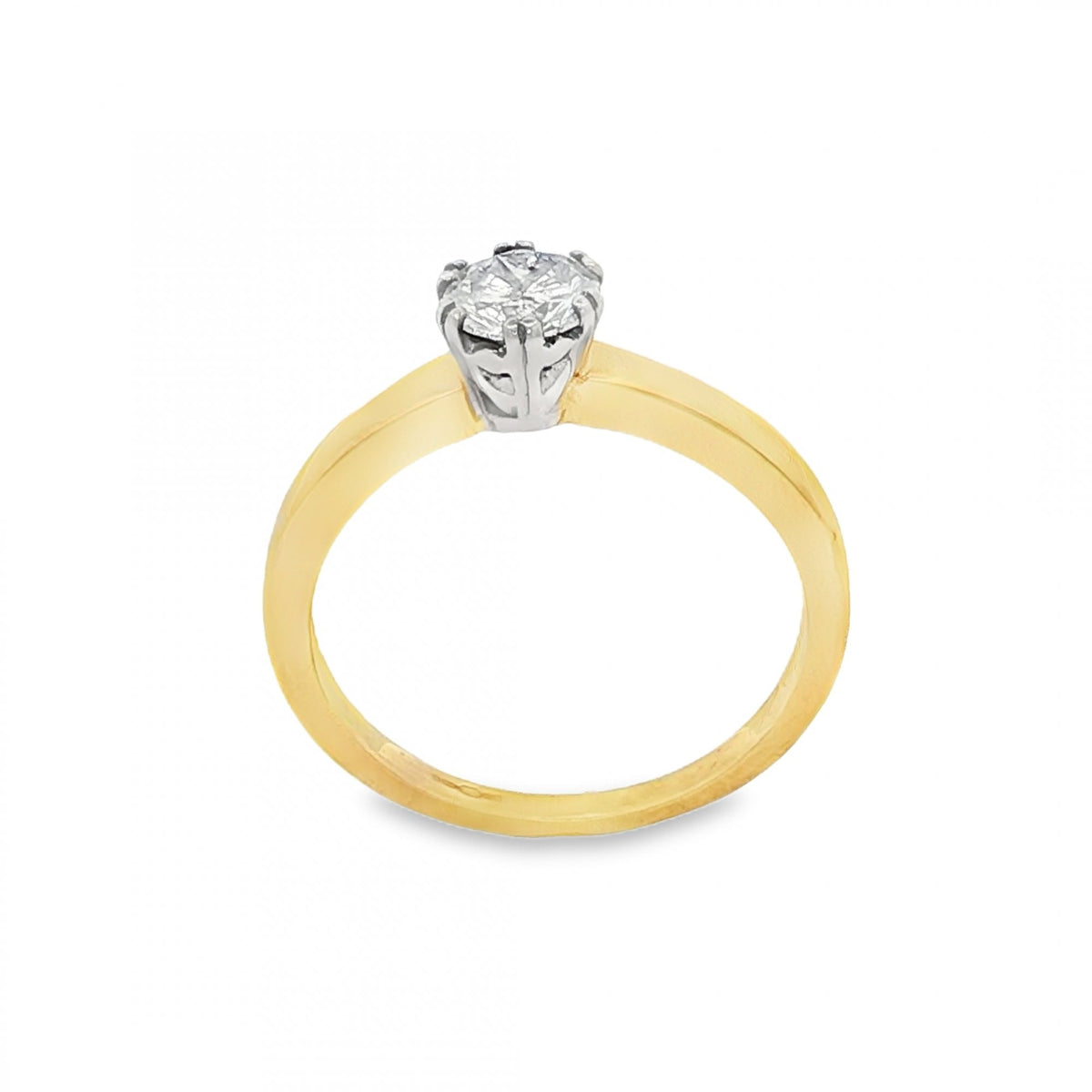 18ct Yellow Gold Diamond Engagement Ring - Size M - 0.49ct