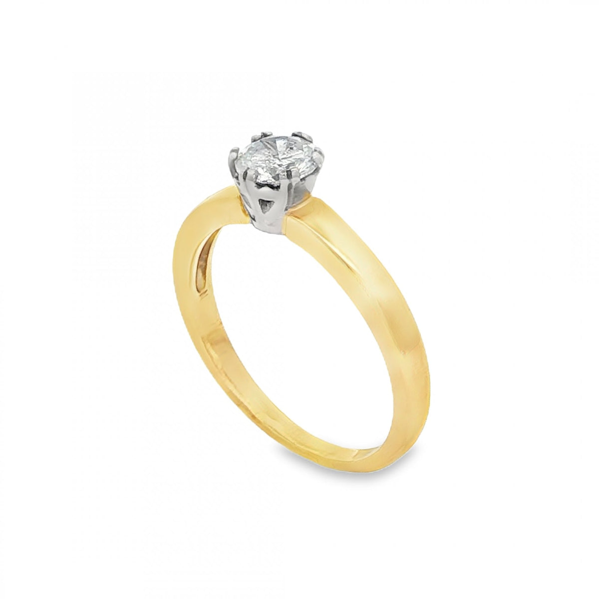 18ct Yellow Gold Diamond Engagement Ring - Size M - 0.49ct