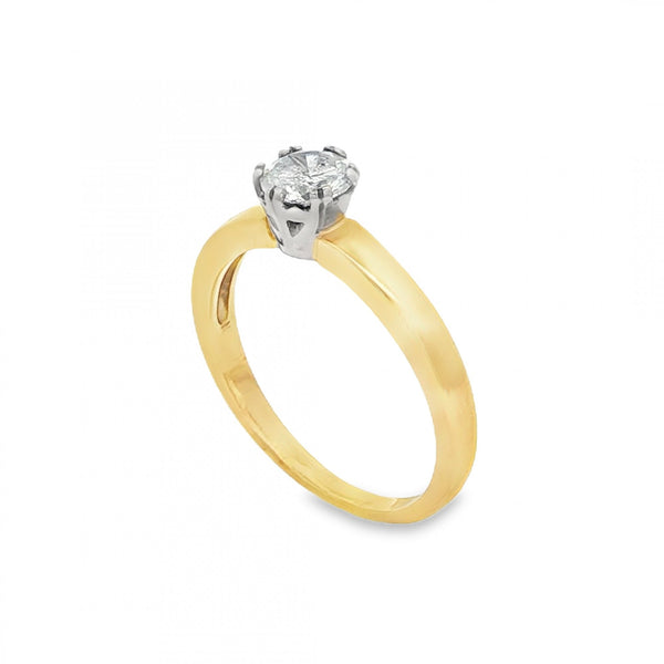 18ct Yellow Gold Diamond Engagement Ring - Size M - 0.49ct
