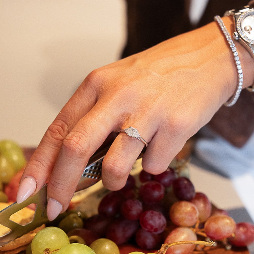 950 Platinum Certified Diamond Engagement Ring - Size M - 1.03ct