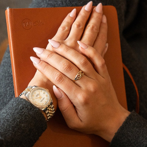 9ct Yellow Gold Puzzle-Style Ring - Size P½ - 9mm
