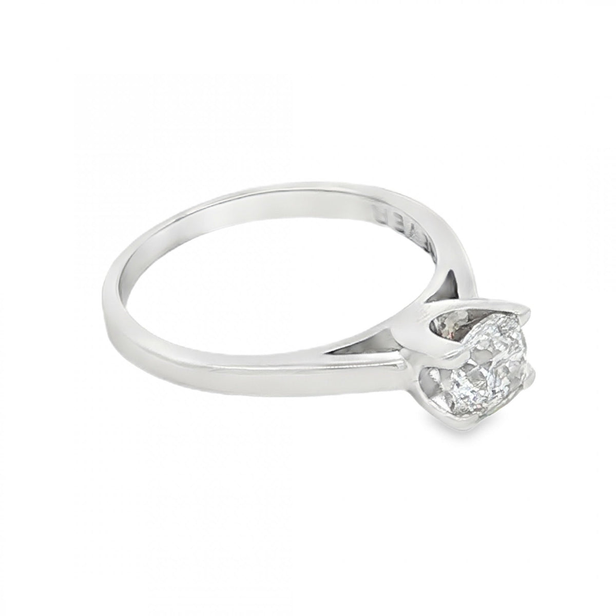 18ct White Gold Diamond Engagement Ring - Size N - 0.79ct