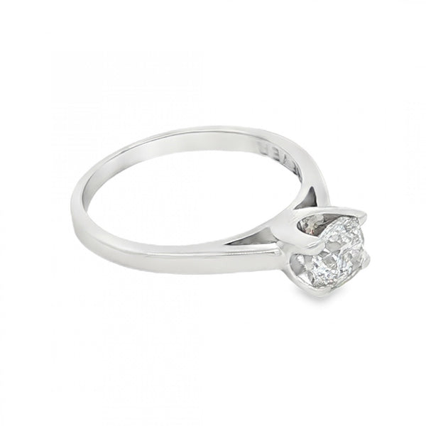 18ct White Gold Diamond Engagement Ring - Size N - 0.79ct
