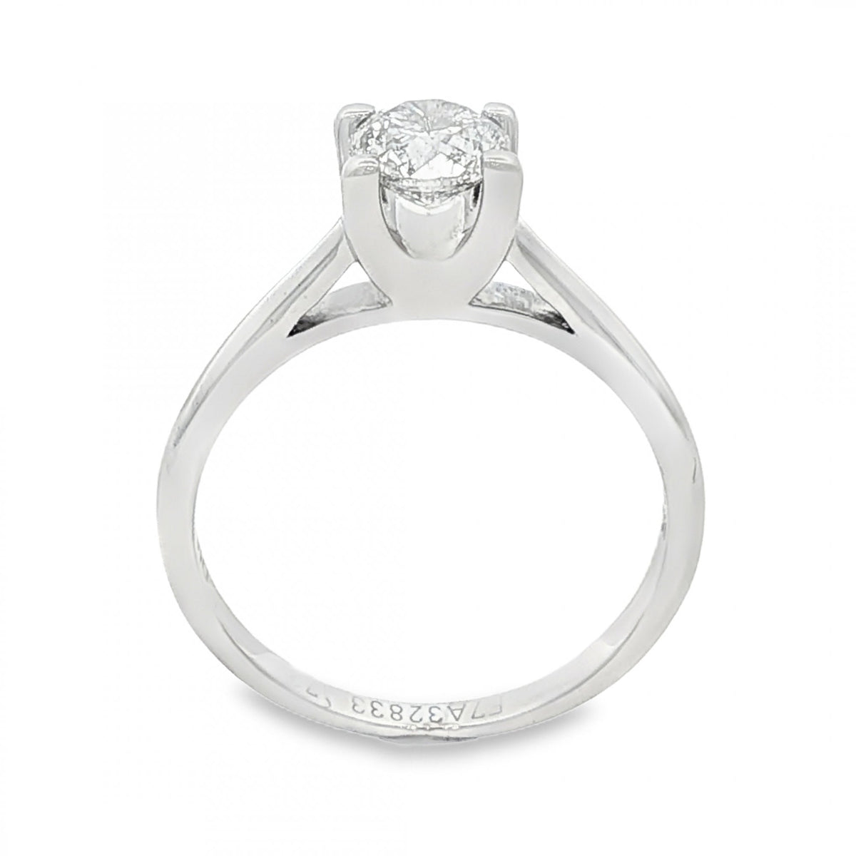18ct White Gold Diamond Engagement Ring - Size N - 0.79ct