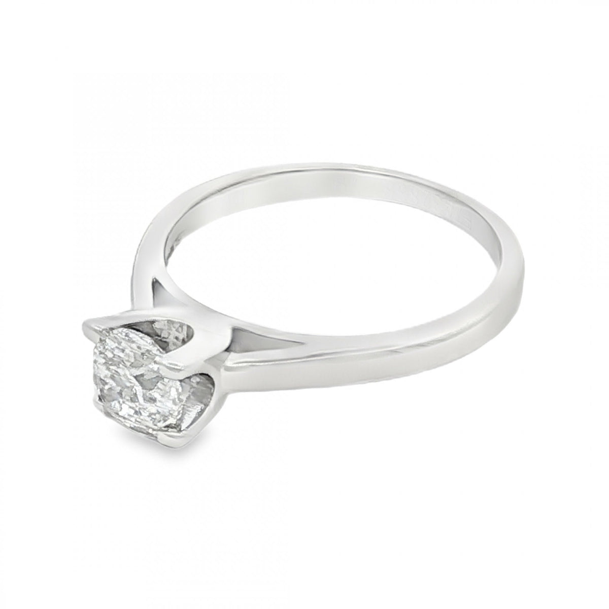 18ct White Gold Diamond Engagement Ring - Size N - 0.79ct