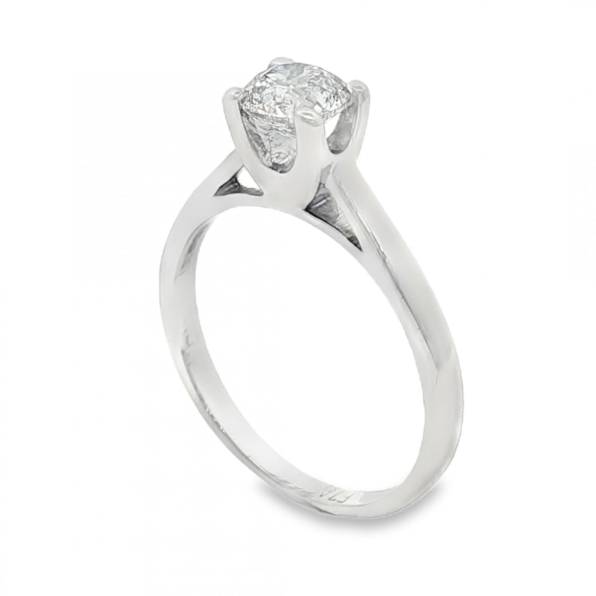 18ct White Gold Diamond Engagement Ring - Size N - 0.79ct