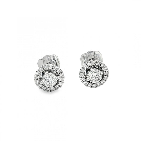 18ct White Gold Vera Wang Sapphire & Diamond Stud Earrings