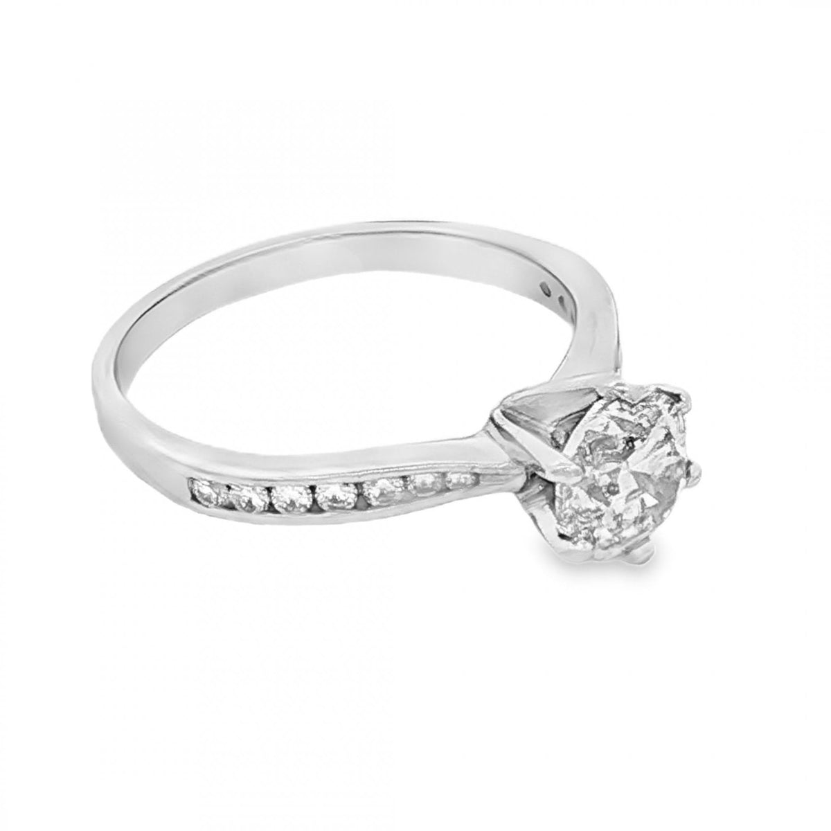18ct White Gold Diamond Engagement Ring - Size H - 1.03ct