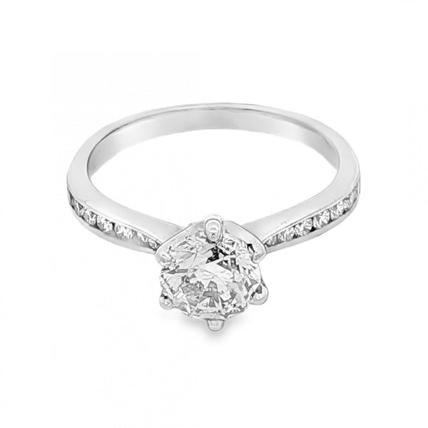 18ct White Gold Diamond Engagement Ring - Size H - 1.03ct
