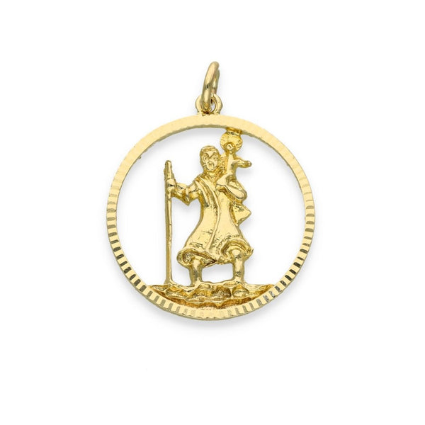 9ct Yellow Gold Open St. Christopher Pendant - 20x22x1.5mm - 1.9