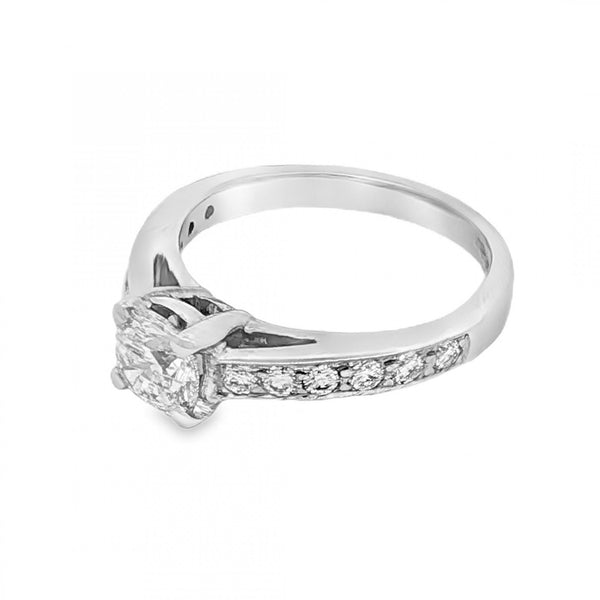 18ct White Gold Diamond Engagement Ring - Size J½ - 1.05ct