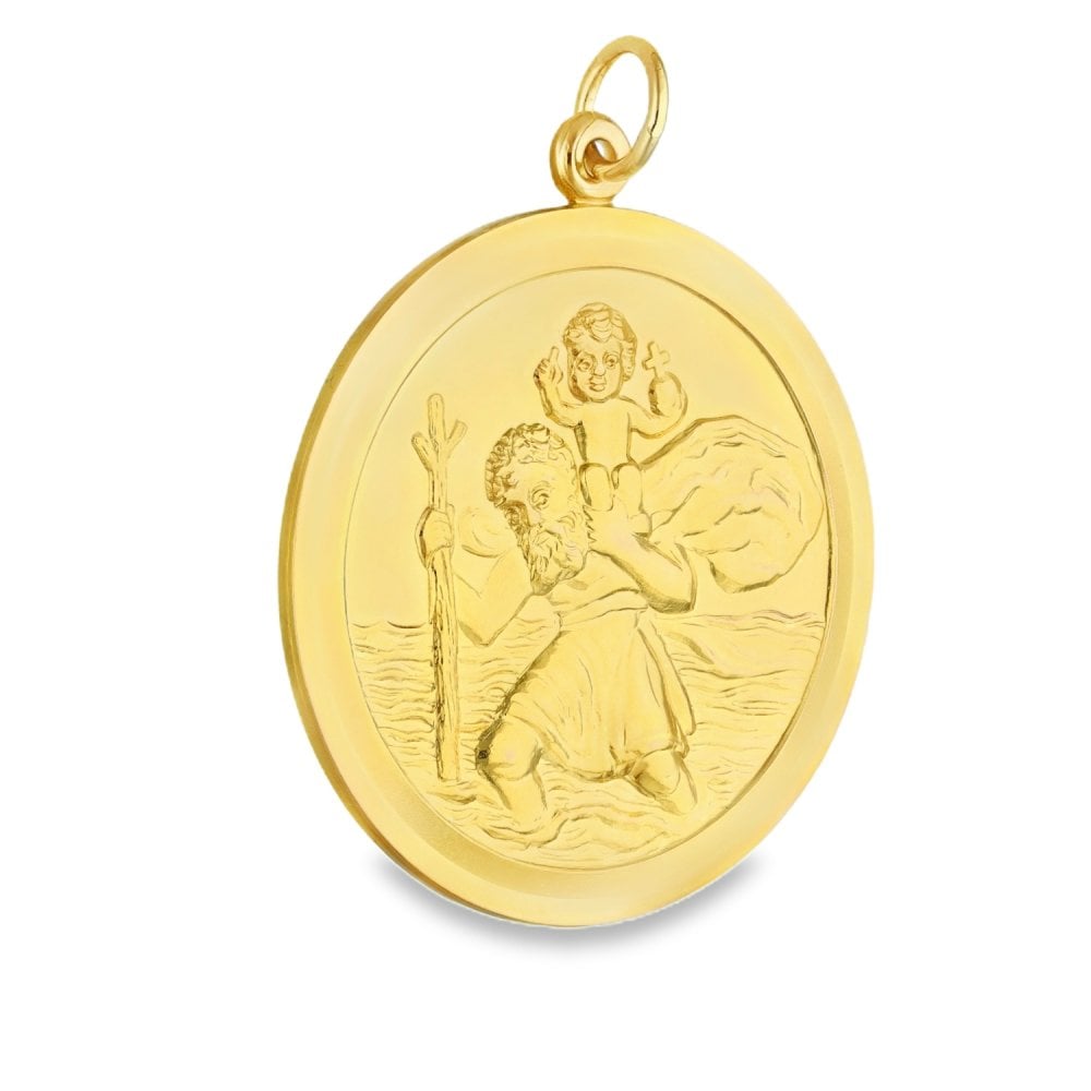 9ct Yellow Gold St. Christopher Pendant - 40x35x2mm - 14.9g