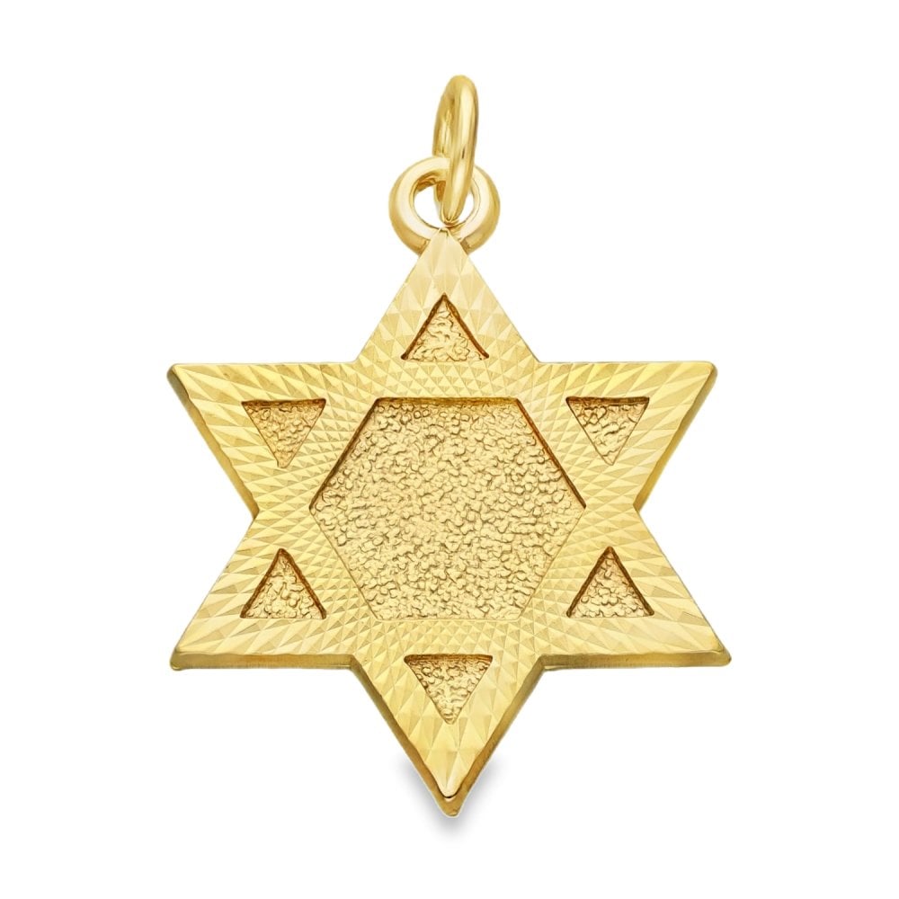 9ct Yellow Gold Star of David Pendant - 22x29x1.5mm - 4.0g