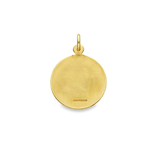9ct Yellow Gold Flat St. Christopher Pendant - 16x19x0.5mm -1.4g