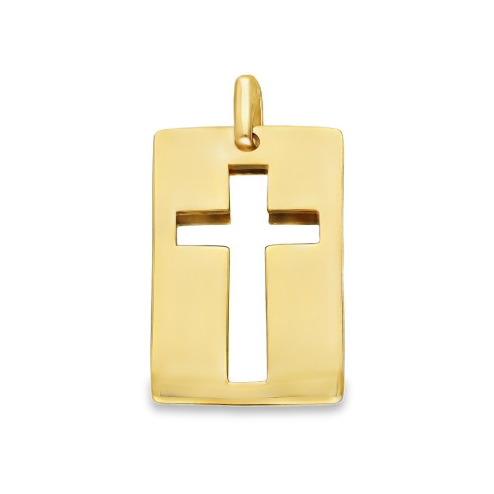 9ct Yellow Gold Diamond Cross Pendant - 15x23x4mm - 3.3g