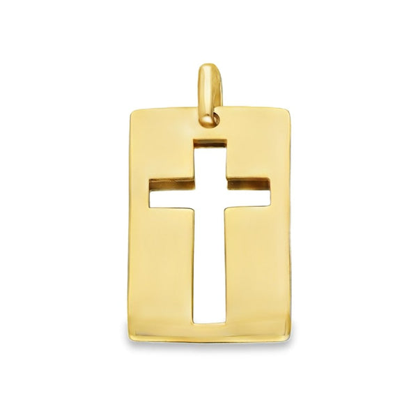 9ct Yellow Gold Diamond Cross Pendant - 15x23x4mm - 3.3g