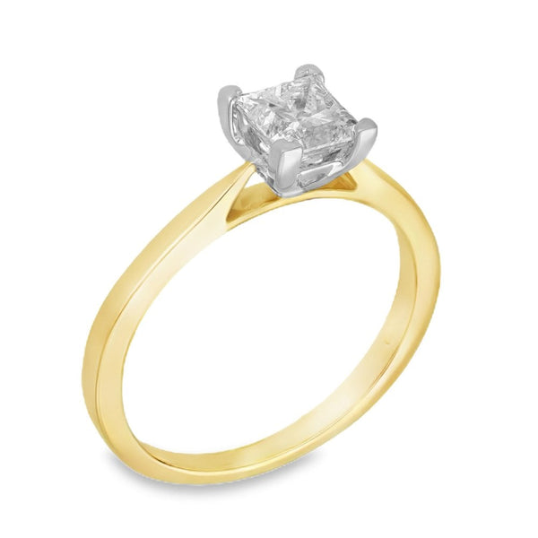 18ct Yellow Gold Diamond Engagement Ring - Size M - 0.80ct