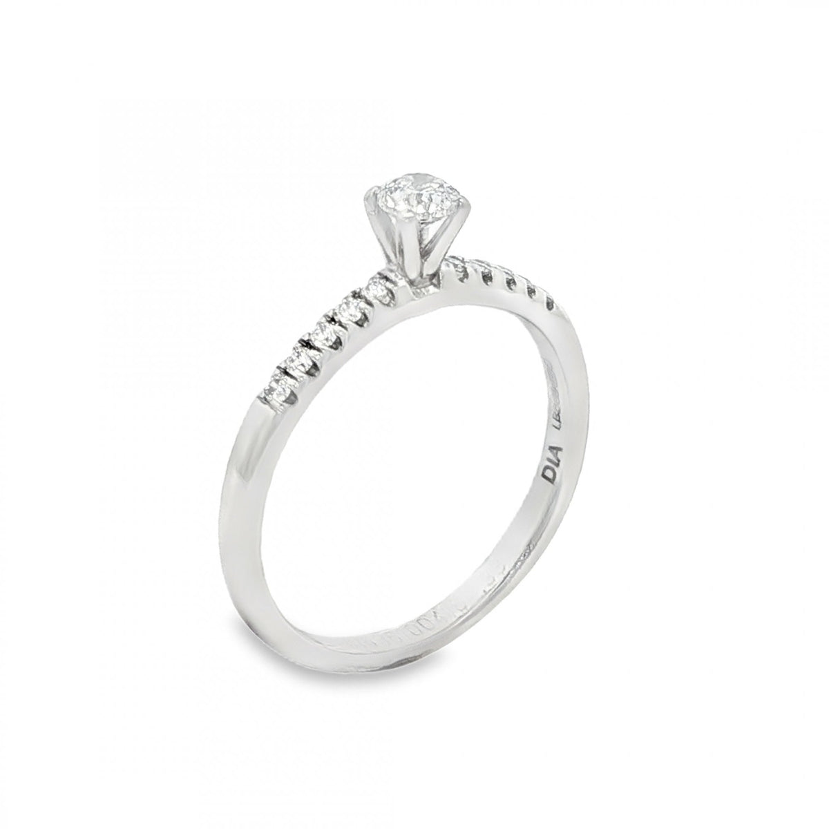 18ct White Gold Diamond Engagement Ring - Size M½ - 0.33ct