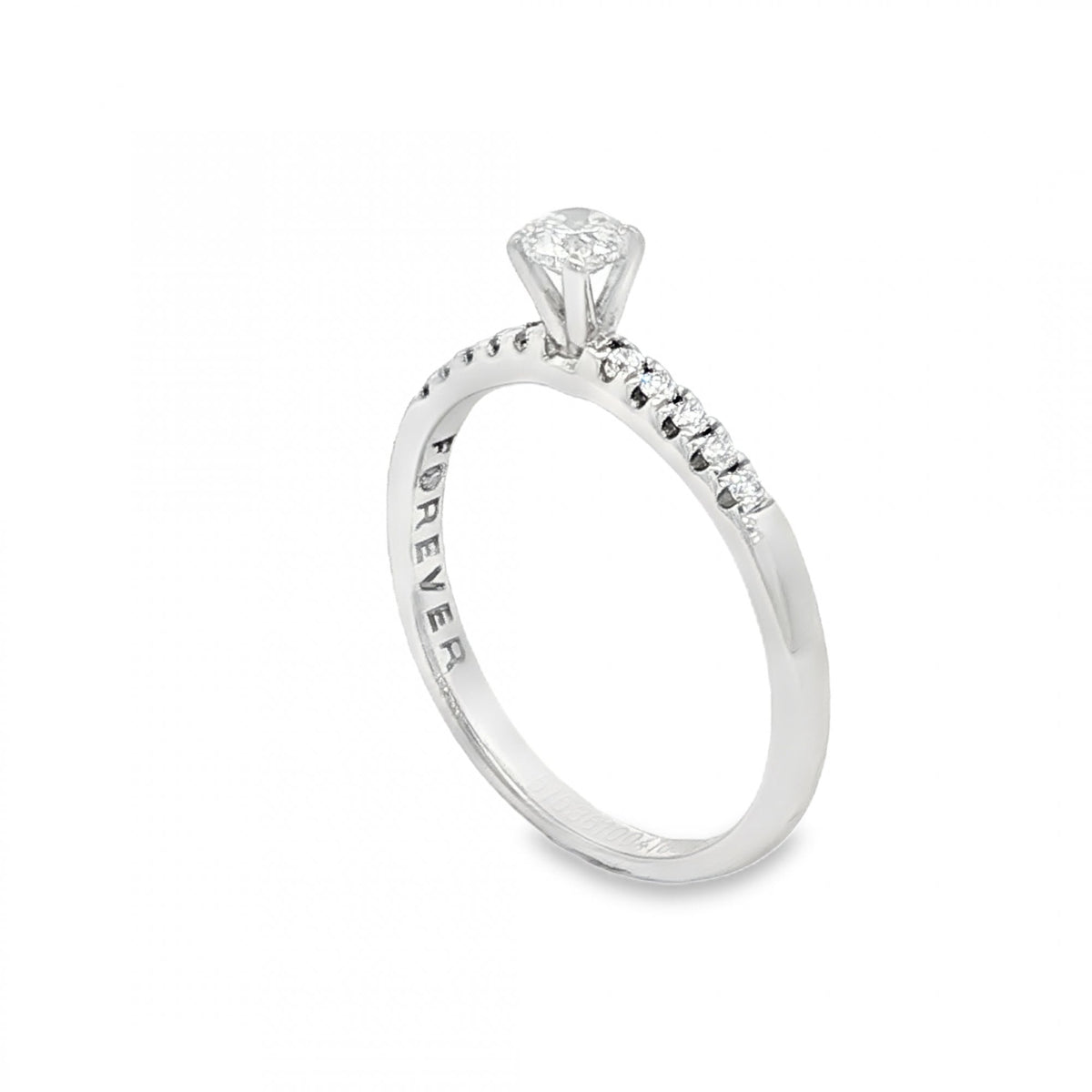 18ct White Gold Diamond Engagement Ring - Size M½ - 0.33ct