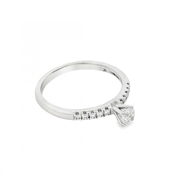 18ct White Gold Diamond Engagement Ring - Size M½ - 0.33ct
