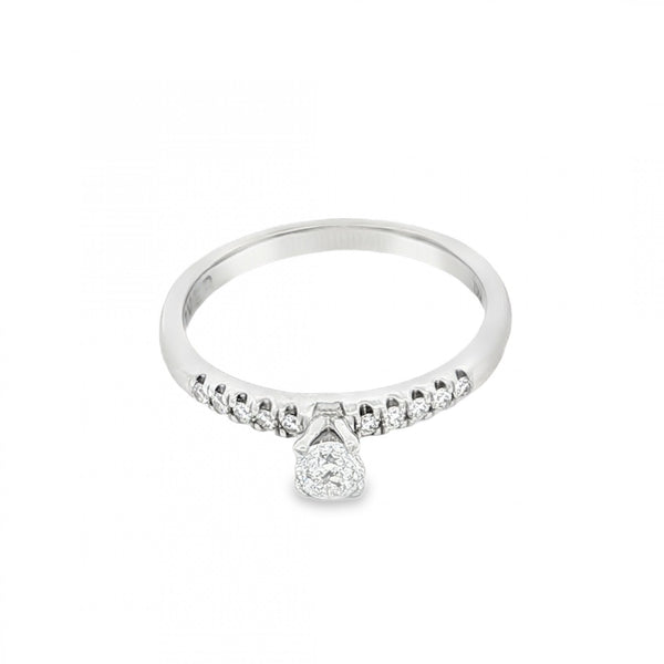 18ct White Gold Diamond Engagement Ring - Size M½ - 0.33ct