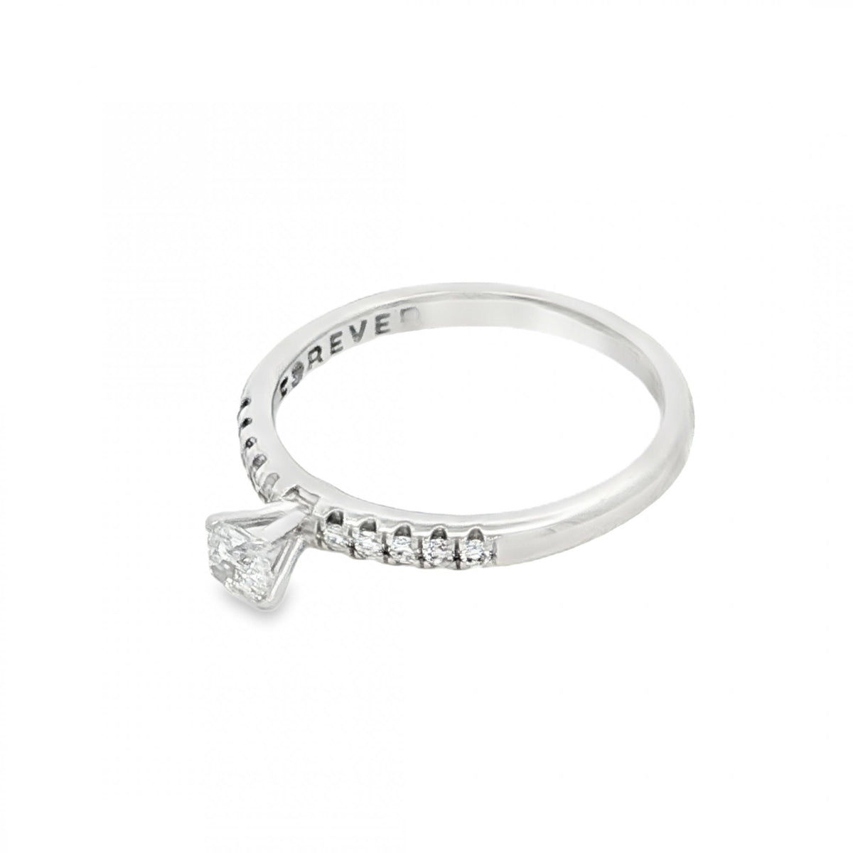18ct White Gold Diamond Engagement Ring - Size M½ - 0.33ct