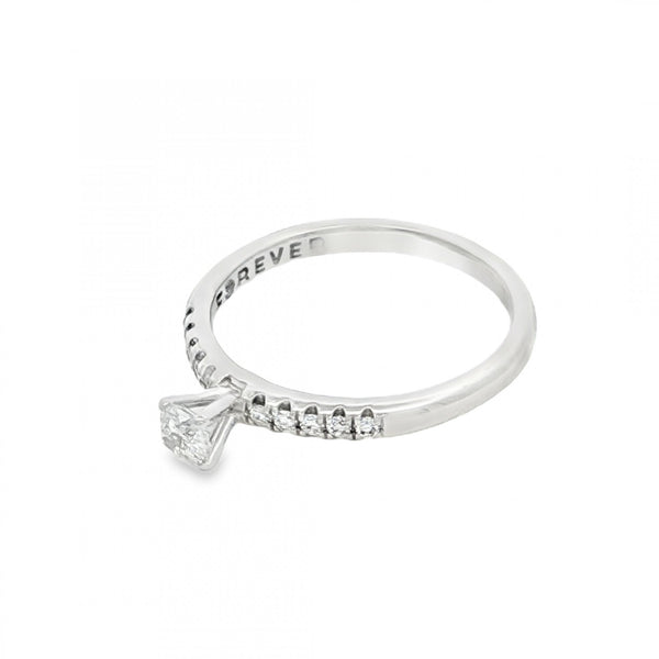 18ct White Gold Diamond Engagement Ring - Size M½ - 0.33ct
