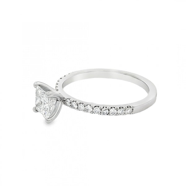 950 Platinum Diamond Engagement Ring - Size L - IF - 0.91ct