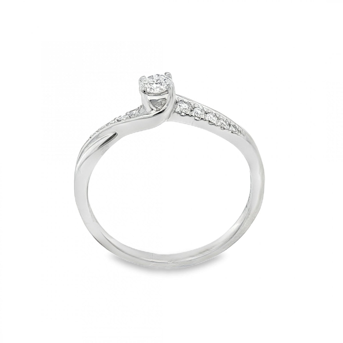 950 Platinum Diamond Twist Engagement Ring - Size T - 0.33ct