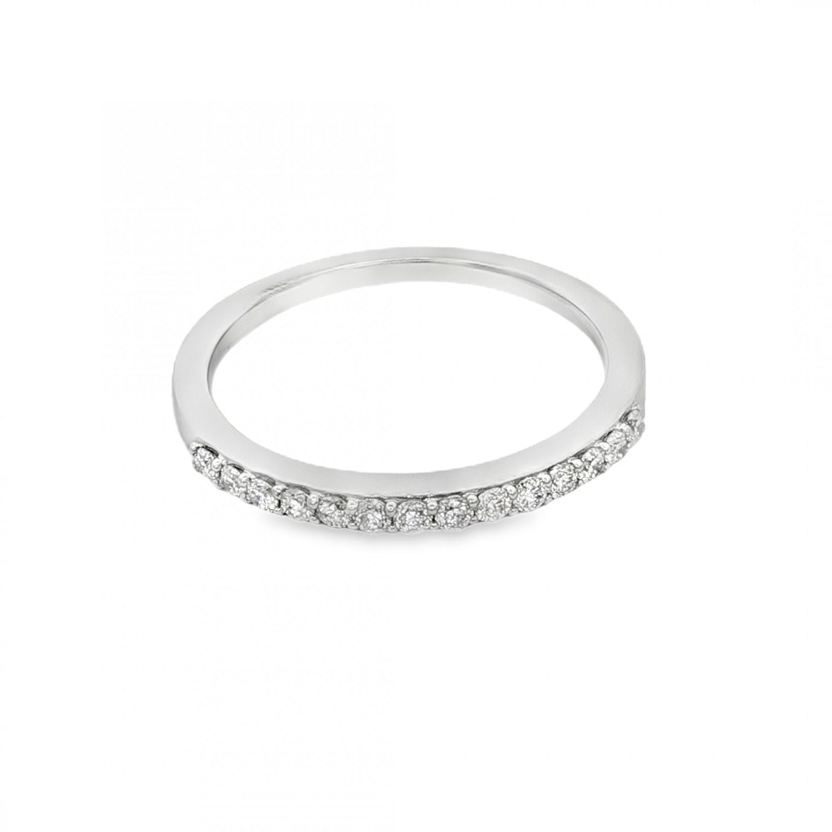 18ct White Gold Diamond Cluster & Eternity Ring Set - 1.00ct